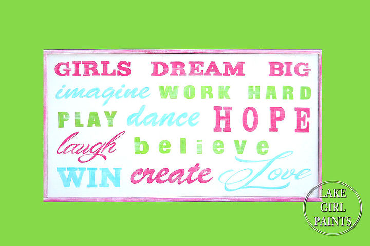 large word art for girls room, bedroom ideas, crafts, home decor, painting