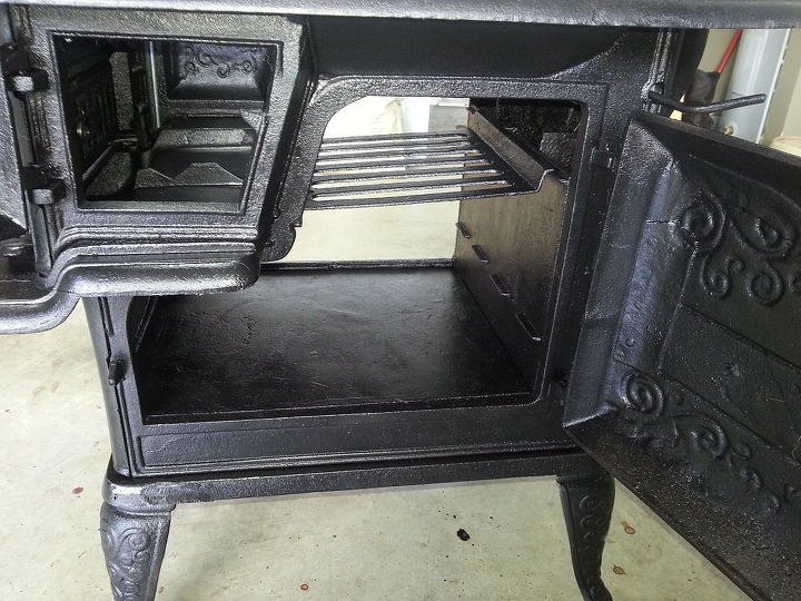 q how to restore an old cast iron wood burning stove, diy, how to, painted furniture, repurposing upcycling