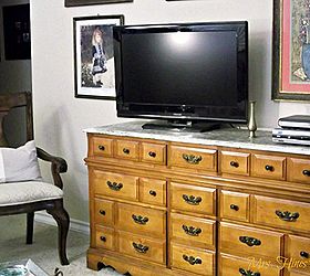 the cinderella project a tale of a furniture makeover, chalk paint, living room ideas, painted furniture, Before this dresser turned media console is very sentimental and I loved the maple wood Painting it was not an easy decision