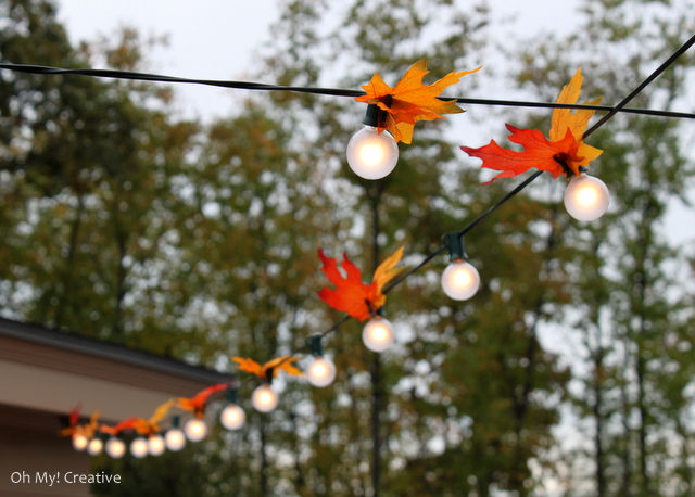 autumn leaf lighting, lighting, patio, seasonal holiday decor