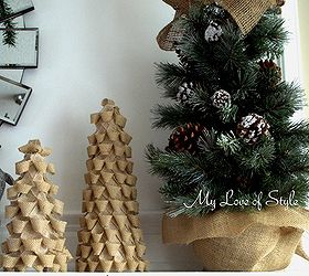 west elm inspired burlap christmas tree, seasonal holiday d cor, This Easy DIY Burlap Christmas Tree is the perfect Christmas Craft