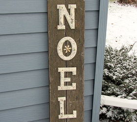 a rustic noel christmas sign, christmas decorations, crafts, repurposing upcycling, seasonal holiday decor, Ordinary wooden letters with a faux paint technique on junky wood boards