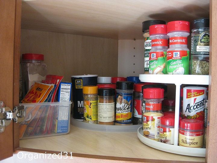 organizing and storing spices, organizing, Organize spices alphabetically and use lazy Susan s make it easy to access your spices