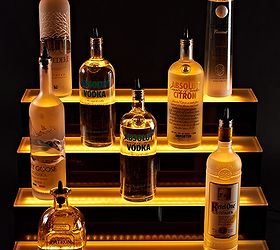 4 tier led lighted liquor bottle display shelf, lighting, shelving ideas, 5 foot 4 Tier LED Liquor shelves Display