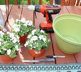 diy umbrella planter, flowers, gardening, outdoor furniture, outdoor living, painted furniture