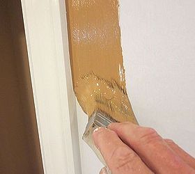 painting a straight line next to the trim trick, Loading up your 3 brush full with paint helps you to find your line With subtle pressure run the tips of the bristles to the corner You will find the right resistance to your bristles in the corner to make the line straight