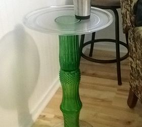 Don't Throw That Green Flower Vase Away, Make a Side Table From It