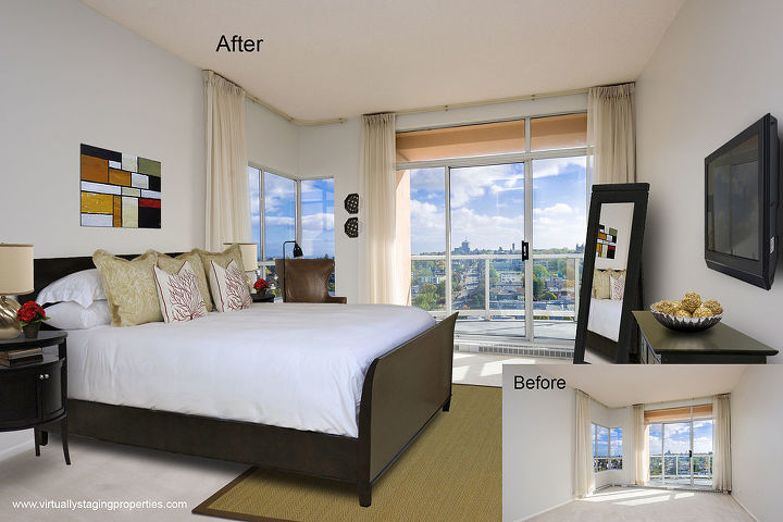 virtual staging before amp after picture of the week, bedroom ideas, electrical, home decor, Virtual Staging of Master Bedroom