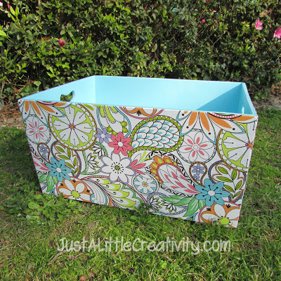 toy box makeover using spray paint mod podge amp wrapping paper, crafts, decoupage