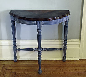 little blue side table re do, painted furniture, After