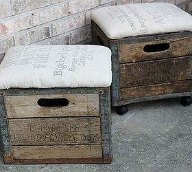 milk crate ottoman, diy, how to, painted furniture, repurposing upcycling