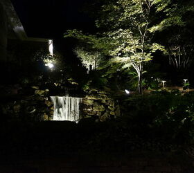 led conversion and design tweak project, landscape, lighting, outdoor living, pool designs, Water feature lighting