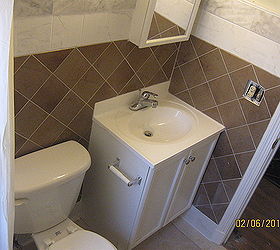 tiling our rental house bathroom, bathroom ideas, tiling, Too Beautiful for a rental house