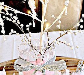 valentine centerpiece, crafts, seasonal holiday decor, valentines day ideas, Using LED branch lighting and adding faux crystals with pink feathers