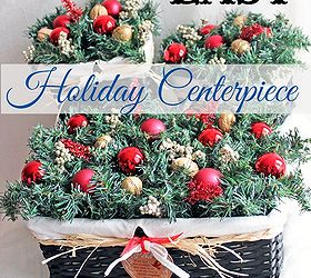 quick and easy holiday centerpiece, seasonal holiday d cor, wreaths, Quick and Easy Holiday Centerpiece with 2 Balsam garland