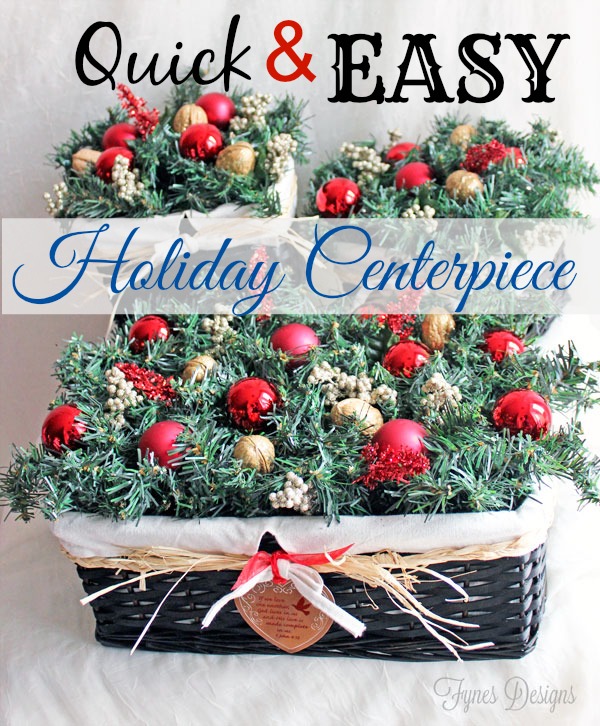quick and easy holiday centerpiece, seasonal holiday d cor, wreaths, Quick and Easy Holiday Centerpiece with 2 Balsam garland