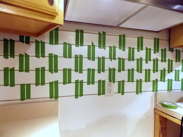 faux painted subway tile tutorial, kitchen backsplash, kitchen design, painting, tiling