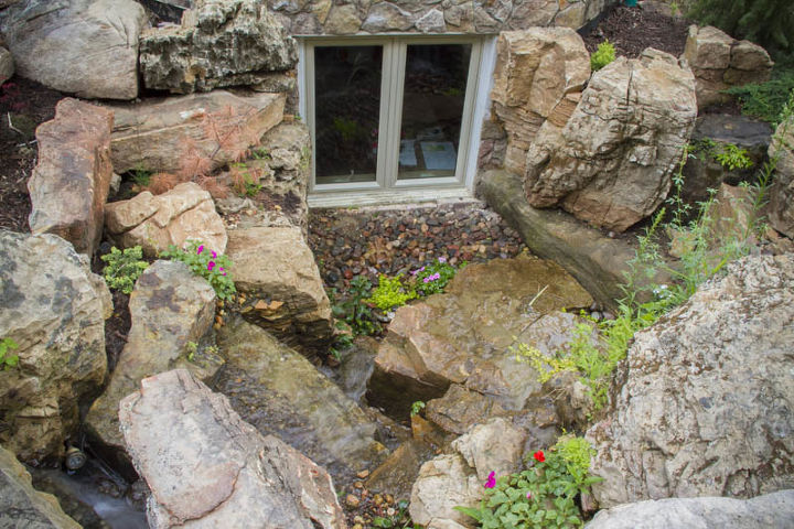 waterfalls for window wells, Cleaning the windows becomes more enjoyable too No more stooping into a spider ridden window well