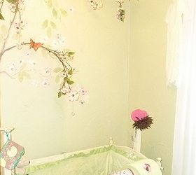 sk s chasing paint, crafts, home decor, painted furniture, A babies dogwood 3 D floral and butterfly tree It lights up with fairy lights and crystals hang from it s branches