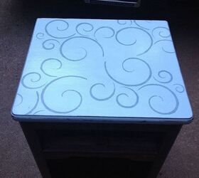a new nightstand, painted furniture, A little paint and a stencil and whoo hoo so pretty