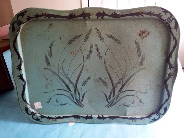 vintage metal t v tray repurposed into a magnetic chalk board, chalkboard paint, crafts, repurposing upcycling