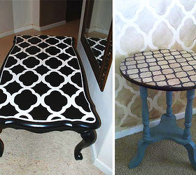 stencil your tabletops with cutting edge stencils, painted furniture, Rabat Stenciled Tabletops
