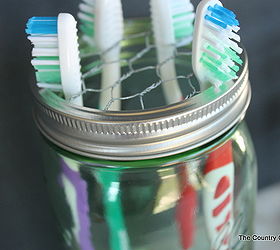 mason jar toothbrush holder, crafts, mason jars, repurposing upcycling