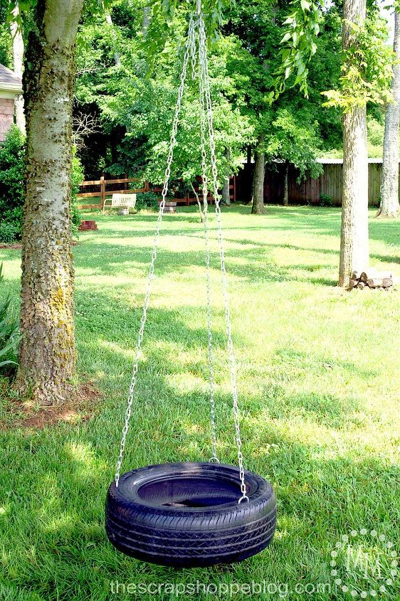 how to make a tire swing, diy, how to, outdoor living, You can adjust the height of the tire swing as needed as your children grow