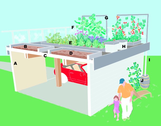 build an edible rooftop garden, gardening, urban living, In the book Edible Landscaping you will find plans on how to build a rooftop garden You only need about a foot of soil to grow most vegetables fruits and herbs on your rooftop