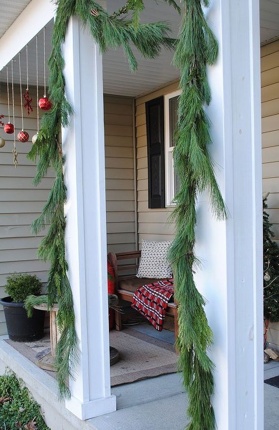 cozy adirondack christmas porch, curb appeal, porches, seasonal holiday decor