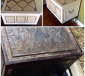 from old and tired to bright and fresh chest trunk re do, chalk paint, painted furniture, Before and after I didn t get a very good before pic but I was excited and forgot