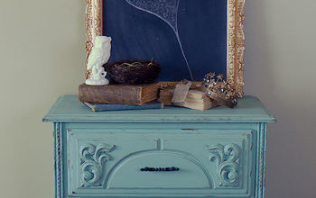 Vintage Aqua Distressed Chalkpainted nightstand