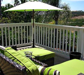master balcony remodel, decks, home improvement, outdoor furniture, outdoor living, patio, pool designs, And now we we enjoy our view almost every day All thanks to a mushroom