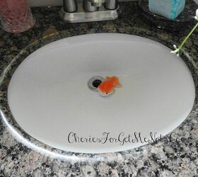 our little fish bathroom decor, bathroom ideas, home decor, This is our fish his name is Spud He is waiting for