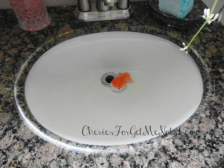 our little fish bathroom decor, bathroom ideas, home decor, This is our fish his name is Spud He is waiting for