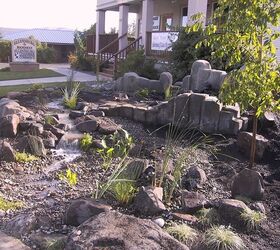 ellensburg chamber of commerce pond less waterfall before and after photos, landscape, outdoor living, ponds water features, August 2005 from the North just finished