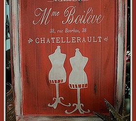 french invoice mme boileve sign made from free cupboard door diy, crafts, repurposing upcycling, The finished French Invoice Sign