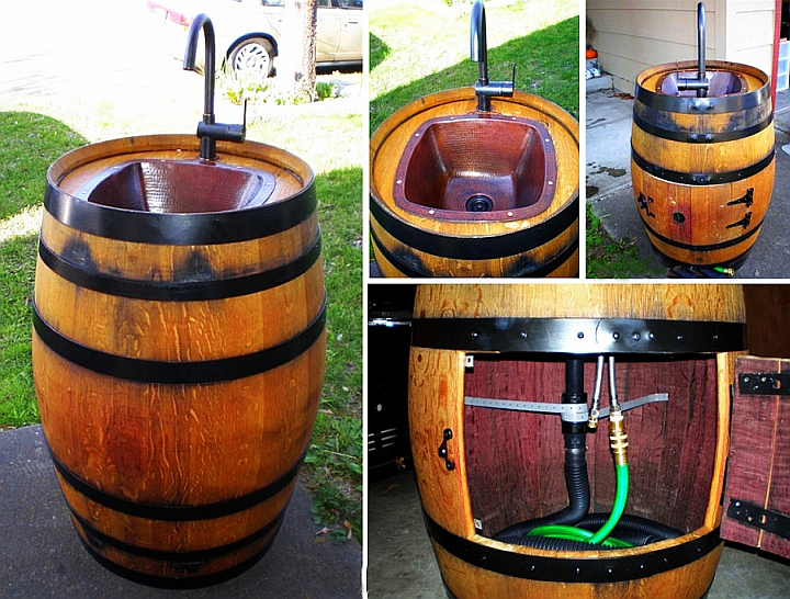 easy diy keg sink for your backyard, diy, how to, outdoor living, repurposing upcycling