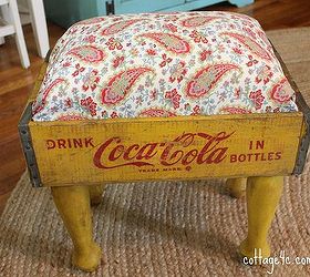 footstool using an old soda crate, repurposing upcycling