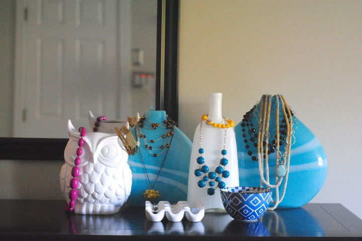 top home projects of 2013, crafts, home decor, Need a way to display jewelry Vases are an easy and beautiful way to do so
