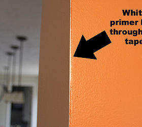 how to paint a wall get perfectly straight lines, paint colors, painting, wall decor, Primer and topcoats have a habit of bleeding through painter s tape