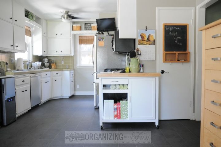 bright and cherry kitchen with some recipe organizing, kitchen design, organizing, storage ideas, New brighter kitchen