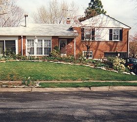 before and after creating curb appeal, curb appeal, BEFORE our cookie cutter 1950 s split level