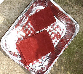a painted patio, outdoor living, painting, She used two sponges and brick red paint