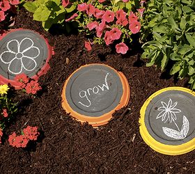 6 chalkboard paint projects to get kids outside, chalkboard paint, crafts, gardening, 1 Make chalkboard stepping stones 2 Turn part of a shed into a chalkboard 3 Create chalkboard markers 4 Make a chalkboard stump 5 Create a chalkboard birdhouse