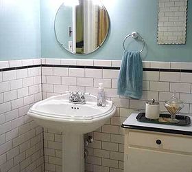 update to our bathroom renovation, bathroom ideas, home decor, Love the 1920 s mirrors with the scalloped edges