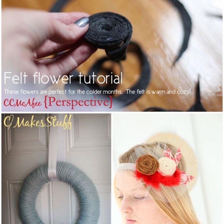 felt flower tutorial, crafts, wreaths