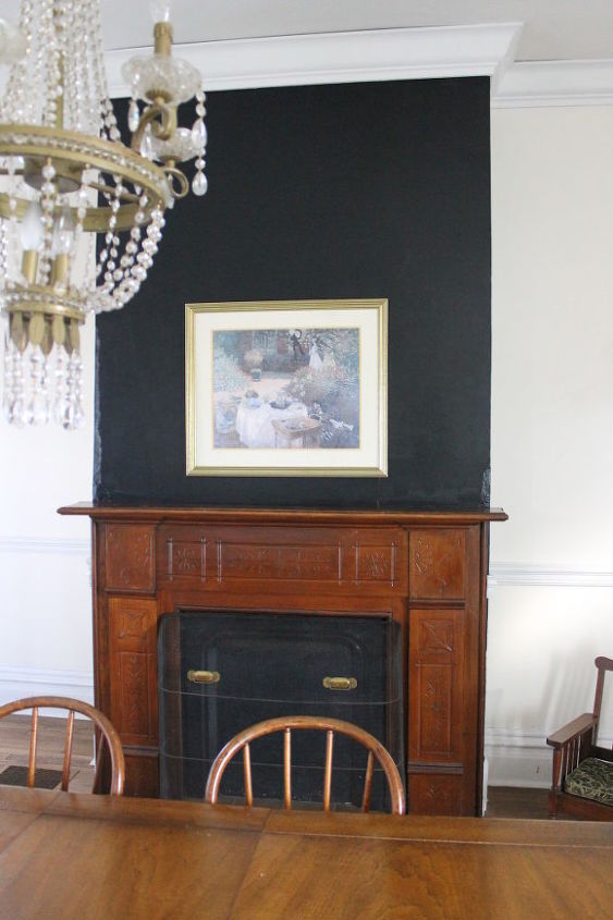 adding a dash of drama with black paint, fireplaces mantels, paint colors, painting, wall decor