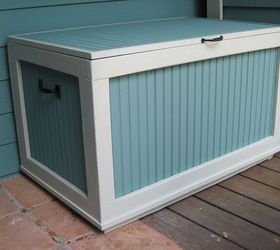 small outdoor storage, Bench storage for a porch perfect for storing seat cushions or toys