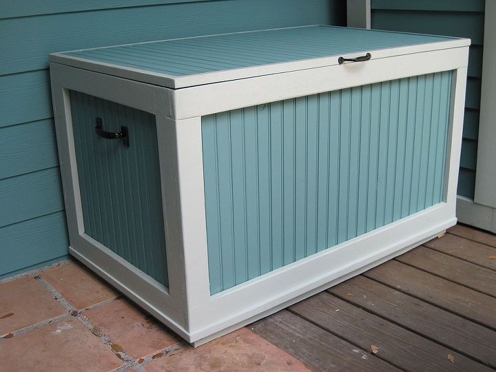 almacenamiento pequeno en el exterior, Almacenamiento de bancos para un porche perfecto para guardar los cojines de los asientos o los juguetes